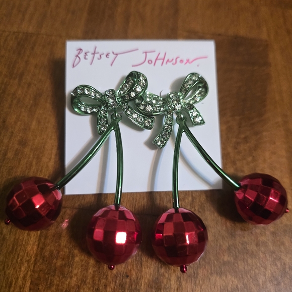 Betsey Johnson Christmas Earrings - Picture 2 of 3
